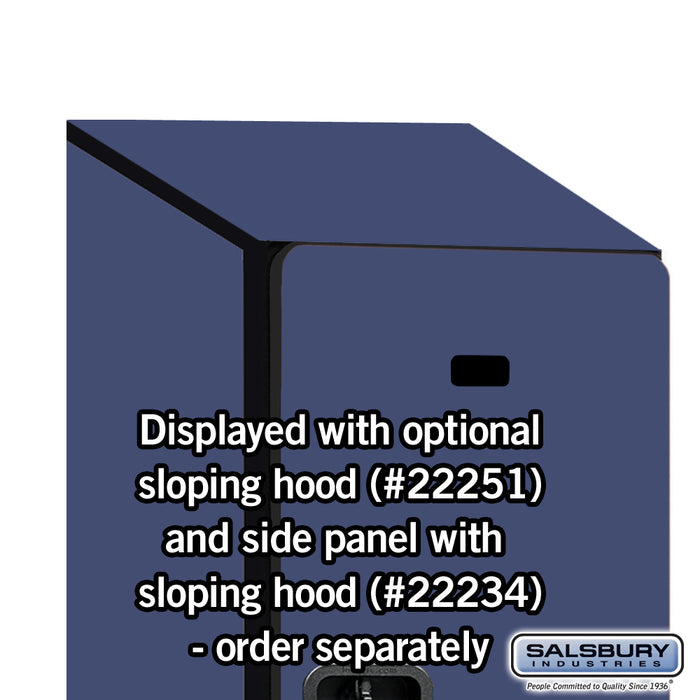 Salsbury 15" Wide Double Tier Designer Wood Locker - 1 Wide - 6 Feet High - 18 Inches Deep - Blue - Hasps - Sweatfully