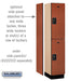 Salsbury 15" Wide Double Tier Designer Wood Locker - 1 Wide - 6 Feet High - 18 Inches Deep - Cherry - Black Resettable Combination Locks - Sweatfully