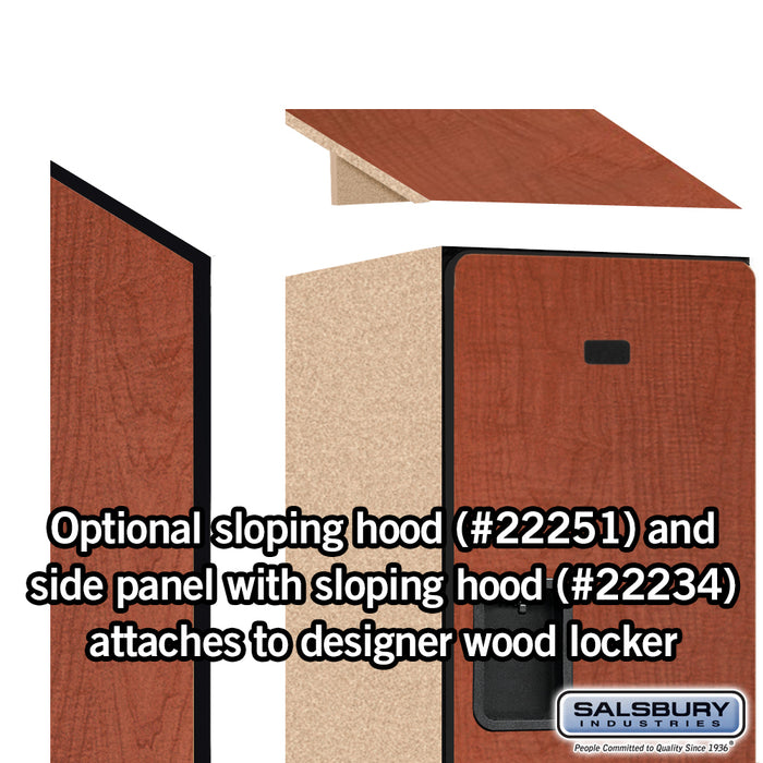 Salsbury 15" Wide Double Tier Designer Wood Locker - 1 Wide - 6 Feet High - 18 Inches Deep - Cherry - Hasps - Sweatfully