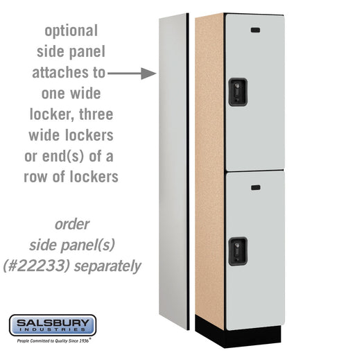 Salsbury 15" Wide Double Tier Designer Wood Locker - 1 Wide - 6 Feet High - 18 Inches Deep - Gray - Black Resettable Combination Locks - Sweatfully