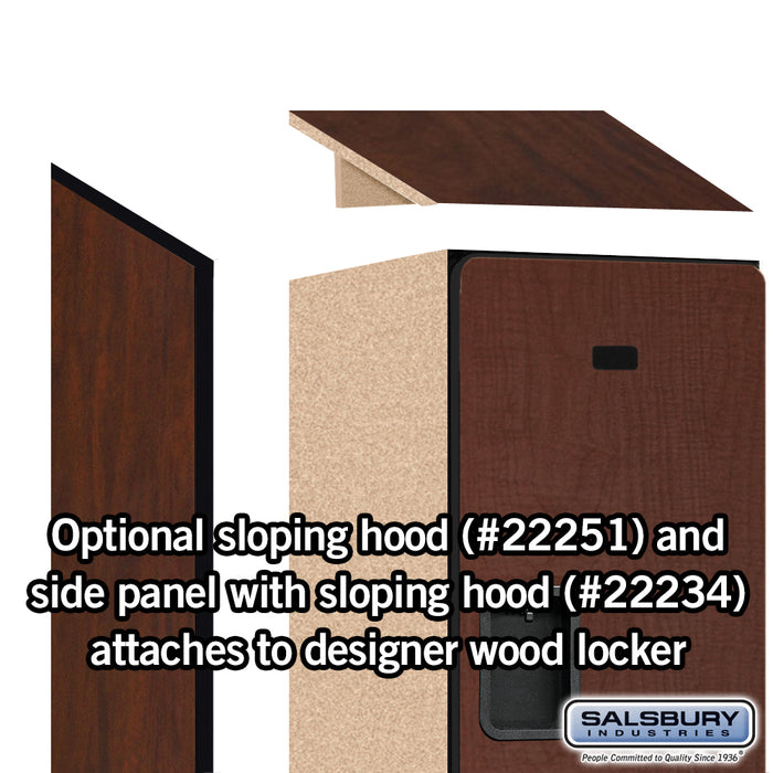 Salsbury 15" Wide Double Tier Designer Wood Locker - 1 Wide - 6 Feet High - 18 Inches Deep - Mahogany - Hasps - Sweatfully