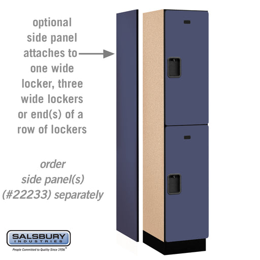 Salsbury 15" Wide Double Tier Designer Wood Locker - 1 Wide - 6 Feet High - 18 Inches Deep - Blue - Hasps - Sweatfully