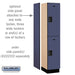Salsbury 15" Wide Double Tier Designer Wood Locker - 1 Wide - 6 Feet High - 18 Inches Deep - Blue - Hasps - Sweatfully