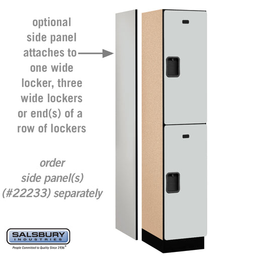 Salsbury 15" Wide Double Tier Designer Wood Locker - 1 Wide - 6 Feet High - 18 Inches Deep - Gray - Hasps - Sweatfully
