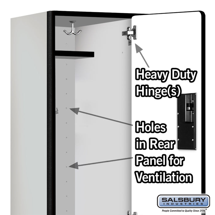 Salsbury 15" Wide Double Tier Designer Wood Locker - 1 Wide - 6 Feet High - 18 Inches Deep - Gray - Hasps - Sweatfully