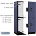 Salsbury 15" Wide Double Tier Designer Wood Locker - 3 Wide - 6 Feet High - 21 Inches Deep - Blue - Black Electronic Locks - Sweatfully