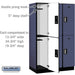 Salsbury 15" Wide Double Tier Designer Wood Locker - 3 Wide - 6 Feet High - 21 Inches Deep - Blue - Silver Electronic Locks - Sweatfully