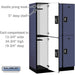 Salsbury 15" Wide Double Tier Designer Wood Locker - 3 Wide - 6 Feet High - 21 Inches Deep - Blue - Silver Resettable Combination Locks - Sweatfully