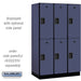 Salsbury 15" Wide Double Tier Designer Wood Locker - 3 Wide - 6 Feet High - 21 Inches Deep - Blue - Hasps - Sweatfully
