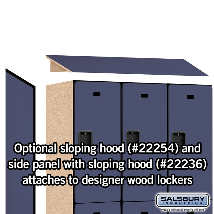 Salsbury 15" Wide Double Tier Designer Wood Locker - 3 Wide - 6 Feet High - 21 Inches Deep - Blue - Hasps - Sweatfully