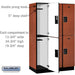 Salsbury 15" Wide Double Tier Designer Wood Locker - 3 Wide - 6 Feet High - 21 Inches Deep - Cherry - Hasps - Sweatfully