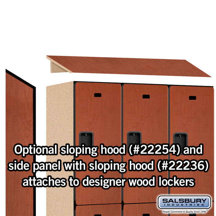 Salsbury 15" Wide Double Tier Designer Wood Locker - 3 Wide - 6 Feet High - 21 Inches Deep - Cherry - Hasps - Sweatfully