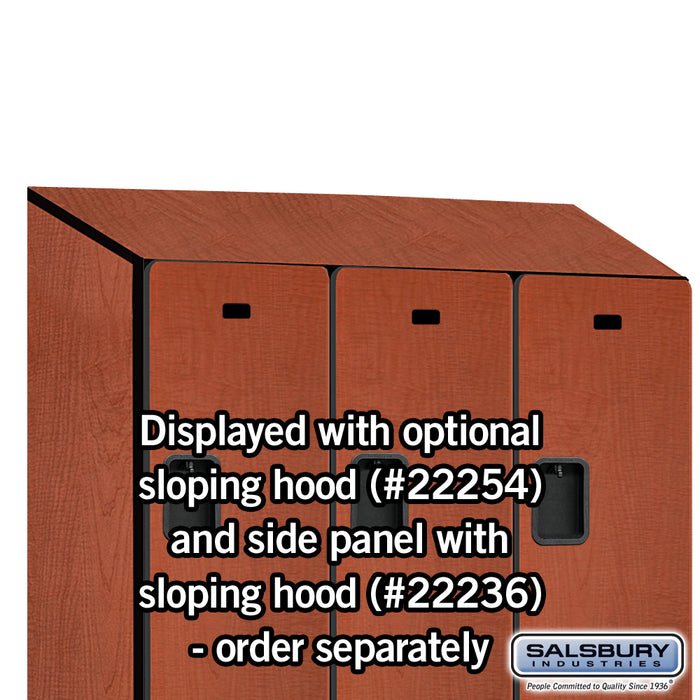 Salsbury 15" Wide Double Tier Designer Wood Locker - 3 Wide - 6 Feet High - 21 Inches Deep - Cherry - Hasps - Sweatfully