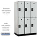 Salsbury 15" Wide Double Tier Designer Wood Locker - 3 Wide - 6 Feet High - 21 Inches Deep - Gray - Black Electronic Locks - Sweatfully