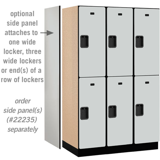 Salsbury 15" Wide Double Tier Designer Wood Locker - 3 Wide - 6 Feet High - 21 Inches Deep - Gray - Hasps - Sweatfully