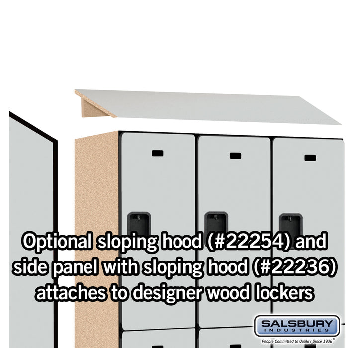 Salsbury 15" Wide Double Tier Designer Wood Locker - 3 Wide - 6 Feet High - 21 Inches Deep - Gray - Hasps - Sweatfully
