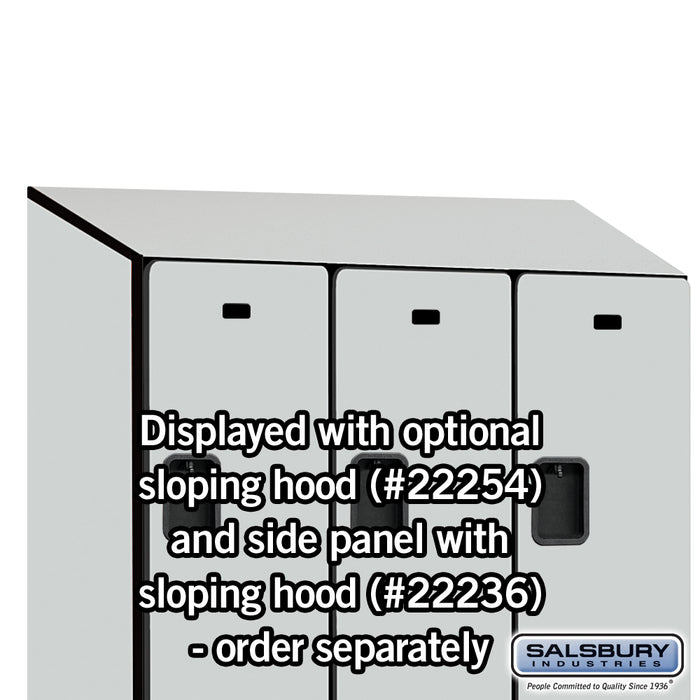 Salsbury 15" Wide Double Tier Designer Wood Locker - 3 Wide - 6 Feet High - 21 Inches Deep - Gray - Hasps - Sweatfully