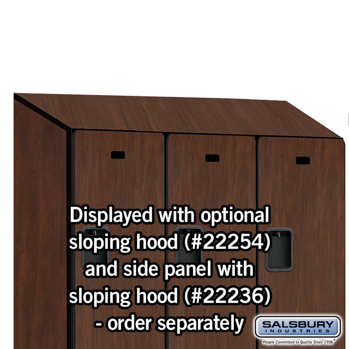 Salsbury 15" Wide Double Tier Designer Wood Locker - 3 Wide - 6 Feet High - 21 Inches Deep - Mahogany - Hasps - Sweatfully