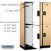 Salsbury 15" Wide Double Tier Designer Wood Locker - 3 Wide - 6 Feet High - 21 Inches Deep - Maple - Black Electronic Locks - Sweatfully