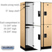 Salsbury 15" Wide Double Tier Designer Wood Locker - 3 Wide - 6 Feet High - 21 Inches Deep - Maple - Hasps - Sweatfully