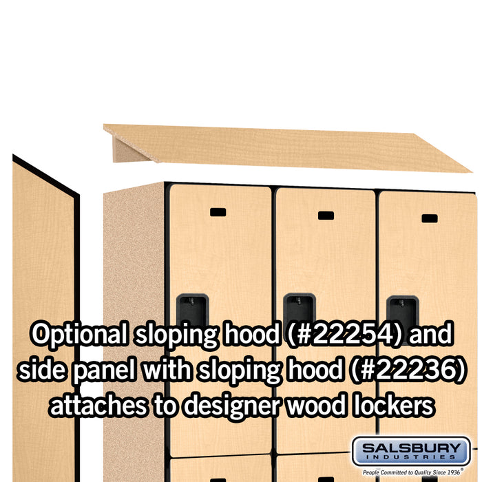 Salsbury 15" Wide Double Tier Designer Wood Locker - 3 Wide - 6 Feet High - 21 Inches Deep - Maple - Hasps - Sweatfully
