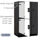 Salsbury 15" Wide Double Tier Designer Wood Locker - 3 Wide - 6 Feet High - 24 Inches Deep - Black - Black Resettable Combination Locks - Sweatfully