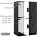 Salsbury 15" Wide Double Tier Designer Wood Locker - 3 Wide - 6 Feet High - 24 Inches Deep - Black - Hasps - Sweatfully