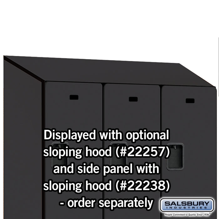 Salsbury 15" Wide Double Tier Designer Wood Locker - 3 Wide - 6 Feet High - 24 Inches Deep - Black - Hasps - Sweatfully