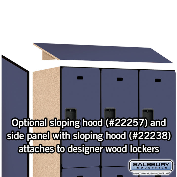 Salsbury 15" Wide Double Tier Designer Wood Locker - 3 Wide - 6 Feet High - 24 Inches Deep - Blue - Hasps - Sweatfully