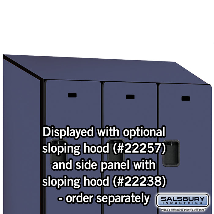 Salsbury 15" Wide Double Tier Designer Wood Locker - 3 Wide - 6 Feet High - 24 Inches Deep - Blue - Hasps - Sweatfully