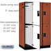 Salsbury 15" Wide Double Tier Designer Wood Locker - 3 Wide - 6 Feet High - 24 Inches Deep - Cherry - Hasps - Sweatfully