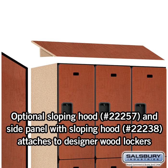 Salsbury 15" Wide Double Tier Designer Wood Locker - 3 Wide - 6 Feet High - 24 Inches Deep - Cherry - Hasps - Sweatfully