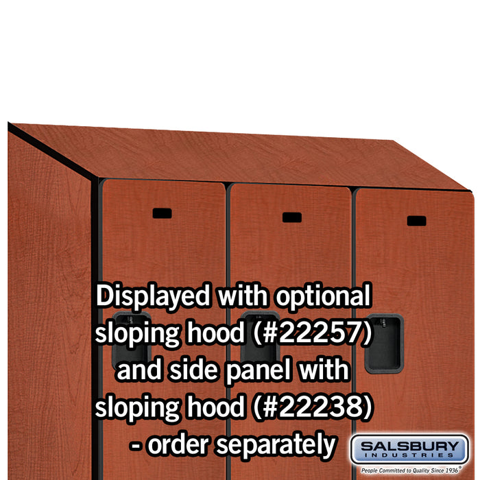 Salsbury 15" Wide Double Tier Designer Wood Locker - 3 Wide - 6 Feet High - 24 Inches Deep - Cherry - Hasps - Sweatfully