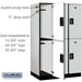 Salsbury 15" Wide Double Tier Designer Wood Locker - 3 Wide - 6 Feet High - 24 Inches Deep - Gray - Black Electronic Locks - Sweatfully