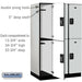 Salsbury 15" Wide Double Tier Designer Wood Locker - 3 Wide - 6 Feet High - 24 Inches Deep - Gray - Black Resettable Combination Locks - Sweatfully