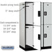 Salsbury 15" Wide Double Tier Designer Wood Locker - 3 Wide - 6 Feet High - 24 Inches Deep - Gray - Silver Electronic Locks - Sweatfully