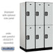 Salsbury 15" Wide Double Tier Designer Wood Locker - 3 Wide - 6 Feet High - 24 Inches Deep - Gray - Silver Electronic Locks - Sweatfully