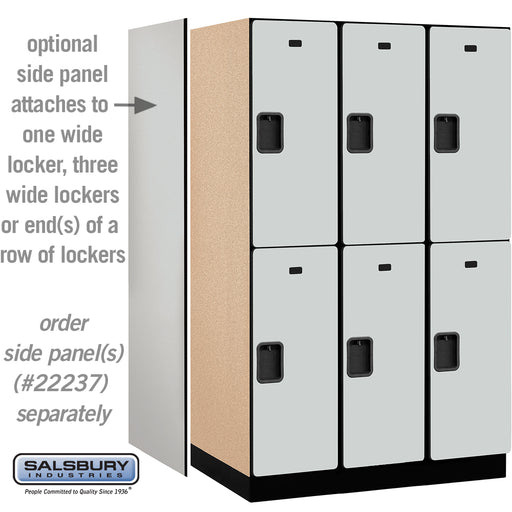 Salsbury 15" Wide Double Tier Designer Wood Locker - 3 Wide - 6 Feet High - 24 Inches Deep - Gray - Hasps - Sweatfully