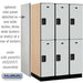 Salsbury 15" Wide Double Tier Designer Wood Locker - 3 Wide - 6 Feet High - 24 Inches Deep - Gray - Hasps - Sweatfully