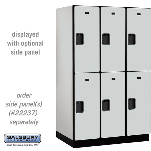 Salsbury 15" Wide Double Tier Designer Wood Locker - 3 Wide - 6 Feet High - 24 Inches Deep - Gray - Hasps - Sweatfully