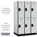 Salsbury 15" Wide Double Tier Designer Wood Locker - 3 Wide - 6 Feet High - 24 Inches Deep - Gray - Hasps - Sweatfully