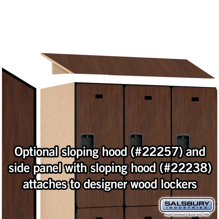 Salsbury 15" Wide Double Tier Designer Wood Locker - 3 Wide - 6 Feet High - 24 Inches Deep - Mahogany - Hasps - Sweatfully