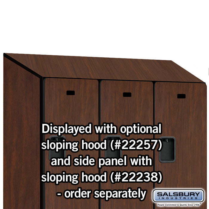 Salsbury 15" Wide Double Tier Designer Wood Locker - 3 Wide - 6 Feet High - 24 Inches Deep - Mahogany - Hasps - Sweatfully