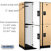 Salsbury 15" Wide Double Tier Designer Wood Locker - 3 Wide - 6 Feet High - 24 Inches Deep - Maple - Black Resettable Combination Locks - Sweatfully