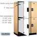 Salsbury 15" Wide Double Tier Designer Wood Locker - 3 Wide - 6 Feet High - 24 Inches Deep - Maple - Silver Electronic Locks - Sweatfully
