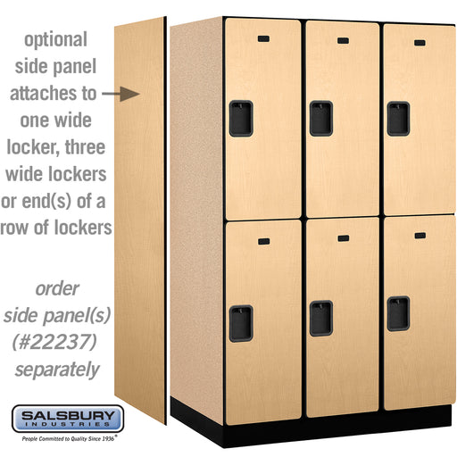 Salsbury 15" Wide Double Tier Designer Wood Locker - 3 Wide - 6 Feet High - 24 Inches Deep - Maple - Hasps - Sweatfully
