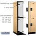 Salsbury 15" Wide Double Tier Designer Wood Locker - 3 Wide - 6 Feet High - 24 Inches Deep - Maple - Hasps - Sweatfully