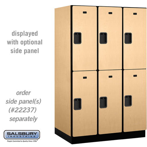 Salsbury 15" Wide Double Tier Designer Wood Locker - 3 Wide - 6 Feet High - 24 Inches Deep - Maple - Hasps - Sweatfully