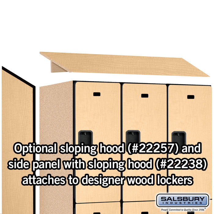 Salsbury 15" Wide Double Tier Designer Wood Locker - 3 Wide - 6 Feet High - 24 Inches Deep - Maple - Hasps - Sweatfully