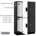 Salsbury 15" Wide Double Tier Designer Wood Locker - 3 Wide - 6 Feet High - 18 Inches Deep - Black - Silver Electronic Locks - Sweatfully